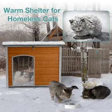 Suumerpety Indoor Outdoor Dog House,Anti-Chewing Iron Frame Dog Kennel,Wood Warm Pets Home,Weatherproof Outside Shelter for Feral Animal 33.5" (L) X 22" (W) X 25.2" (H) Brown