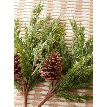 Twig Pine & Myrtle Branch with Pinecones