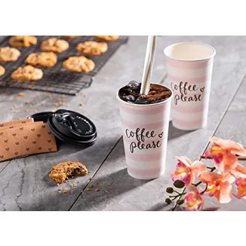 Eccolo 16 oz Disposable Coffee Cups with Lids and Sleeves