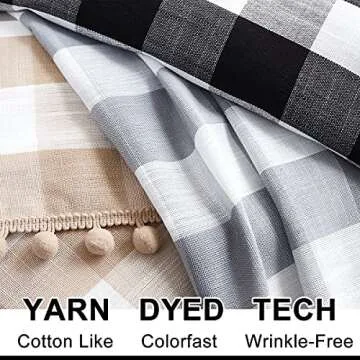 Elegant Treatmentex Buffalo Plaid Kitchen Curtains Set