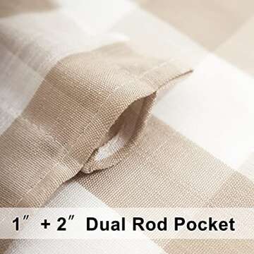 Elegant Treatmentex Buffalo Plaid Kitchen Curtains Set