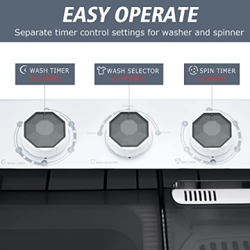 Mini Washing Machine 17.6Lbs Capacity for RVs & Apartments