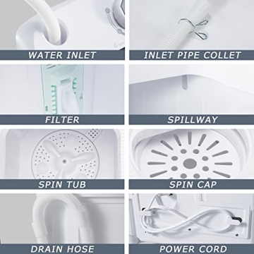 Mini Washing Machine 17.6Lbs Capacity for RVs & Apartments