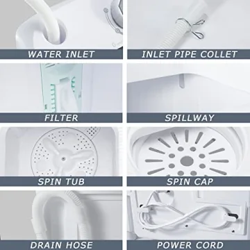 Mini Washing Machine 17.6Lbs Capacity for RVs & Apartments