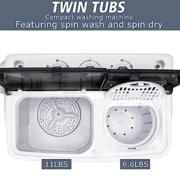 Mini Washing Machine 17.6Lbs Capacity for RVs & Apartments