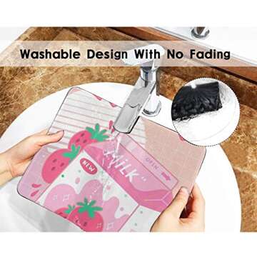 Kawaii Strawberry Milk Shake Mouse Pad for Home Office