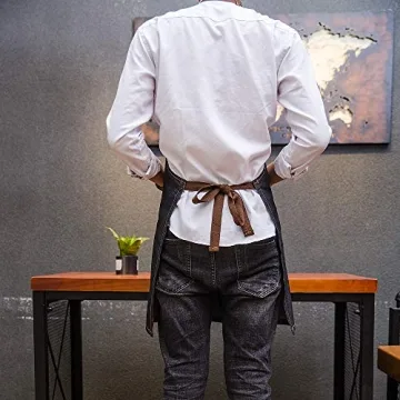 Yiswear Unisex Multi-Pocket Adjustable Denim Apron