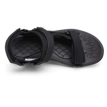 DREAM PAIRS Womens Arch Support Hiking Sandal Sport Outdoor Athletic Comfortable Summer Beach Water Sandals, Black-5 (Dsa214)