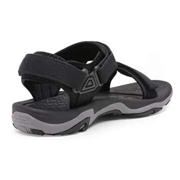 DREAM PAIRS Womens Arch Support Hiking Sandal Sport Outdoor Athletic Comfortable Summer Beach Water Sandals, Black-5 (Dsa214)