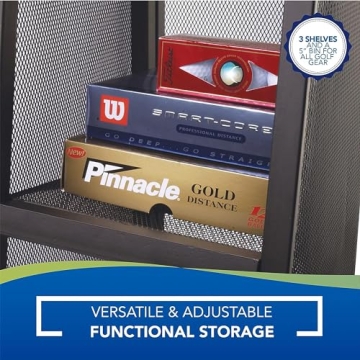 Suncast Heavy-Duty Golf Bag Organizer with Adjustable Shelves