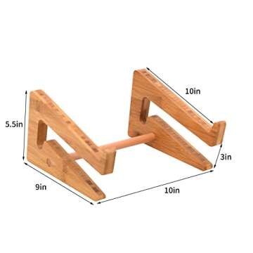 Nuvograin Laptop Stand, Wooden Vertical Laptop Stand for Desk, Bamboo Laptop Stand Compatible with MacBook Air Pro/Dell XPS/Surface pro/HP/Pixelbook/Lenovo, More Laptops 13-17.7inch