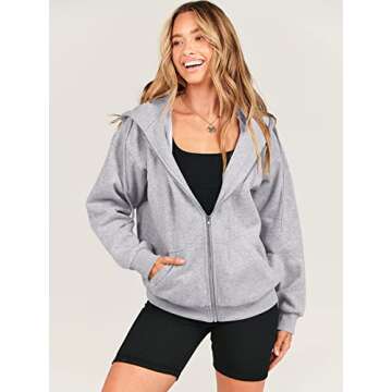ANRABESS Womens Zip Up Hoodies Long Sleeve Oversized Sweatshirts Fleece Y2K Jacket Pockets 2025 Fall Outfits Fashion Clothes Light Grey X-Large