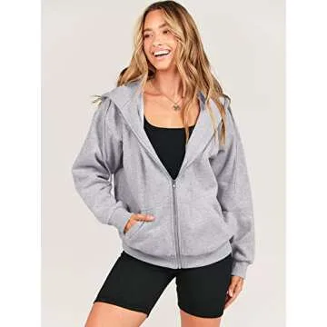 Stylish ANRABESS Zip Up Hoodie for Fall and Winter