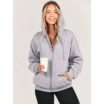 Stylish ANRABESS Zip Up Hoodie for Fall and Winter