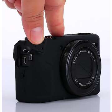 G7X Mark II Case G7X Mark III Case G7X Camera Silicone Case Ultra-Thin Lightweight Rubber Soft Silicone Case Bag Cover for Canon PowerShot G7X G7X Mark II G7X Mark III + Microfiber Cloth (Black)