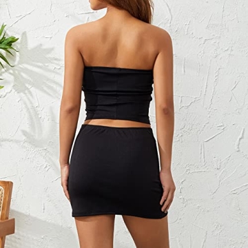 Mxiqqpltky Sexy 2 Piece Skirt Sets for Women Summer Style