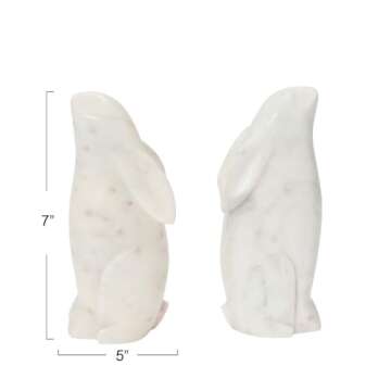 Creative Co-Op Rabbit Marble Bookends - Unique Home Decor