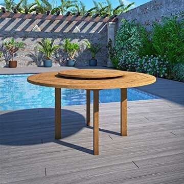 Amazonia Arezzo 7-Piece Lazy Susan Dining Set for Outdoors