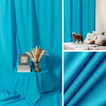 Sugargirl 8FTX10FT Blue Screen Backdrop Background for Photography, Polyester Photo Backdrop for Photoshoot, Party, Video and Television (1 Panel)