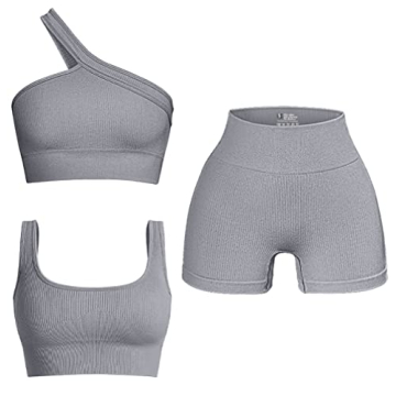 OQQ Women's 3 Piece Seamless Active Set for Stylish Workouts