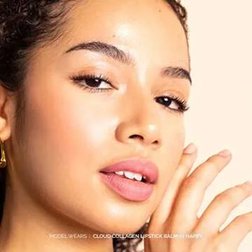 Fitglow Beauty - Cloud Collagen Lipstick Matte Balm | Vegan, Woman-Owned Clean Beauty (Happy, 0.14 oz | 4 g)