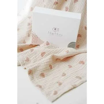 MairMore Muslin Nursing Covers for Breastfeeding, Privacy Breast Feeding Cover with Arch Neckline for Mom and Baby, Breathable 100% Cotton Nursing Apron Multi-use Stroller Cover