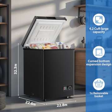 LifePlus 4.2 Cu.Ft Compact Deep Freezer for Any Space
