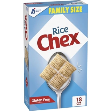 Gluten Free Rice Chex Cereal - Family Size 18 oz for Breakfast & Chex Mix