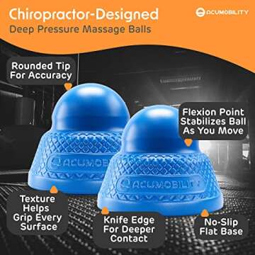 Acumobility Massage Ball Roller 2 Pack - Trigger Point - Massage Balls Massage Roller Ball - Foot Massage Ball - Physical Therapy Ball (Deep Pressure)