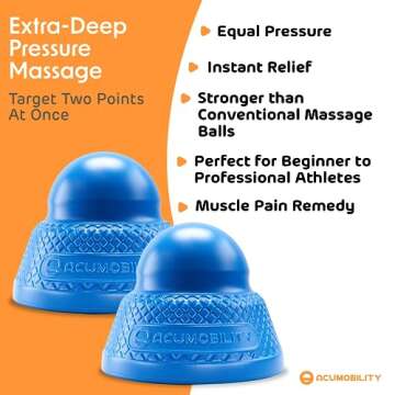 Acumobility Massage Ball Roller 2 Pack - Trigger Point - Massage Balls Massage Roller Ball - Foot Massage Ball - Physical Therapy Ball (Deep Pressure)