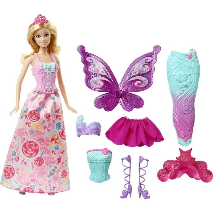 Fairytale Barbie Dress-Up Set for Royal, Mermaid & Fairy