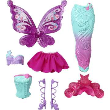 Fairytale Barbie Dress-Up Set for Royal, Mermaid & Fairy