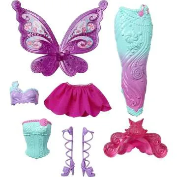 Fairytale Barbie Dress-Up Set for Royal, Mermaid & Fairy