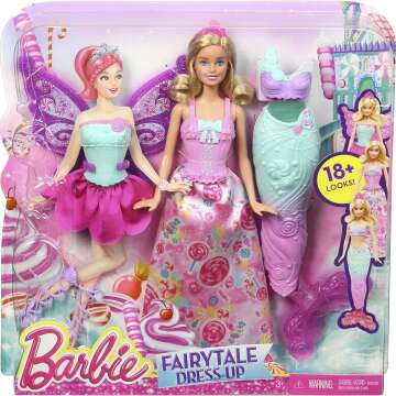Fairytale Barbie Dress-Up Set for Royal, Mermaid & Fairy