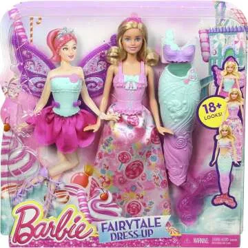 Fairytale Barbie Dress-Up Set for Royal, Mermaid & Fairy