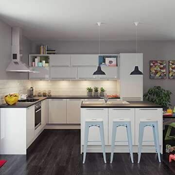 Devoko Metal Bar Stools 30" Indoor Outdoor Stackable Barstools Modern Style Industrial Vintage Count...