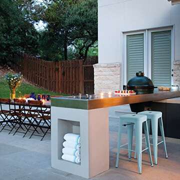 Devoko Metal Bar Stools Set of 4 for Indoor Outdoor Use