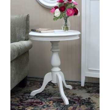 Carolina Cottage Gilda Side Table, Antique Ivory