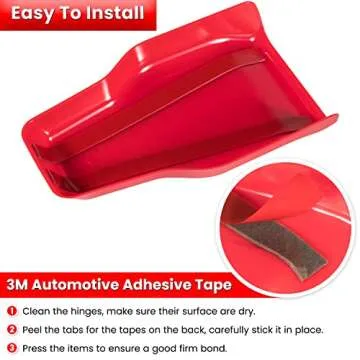 Rear Tail Door Window Hinge & Rain Wiper Nozzle Cover Trim for 2018-2024 Jeep Wrangler JL JLU Sports Sahara Freedom Rubicon Unlimited 2-Door & 4-Door Exterior Accessories Decoration (Red 3PCS)