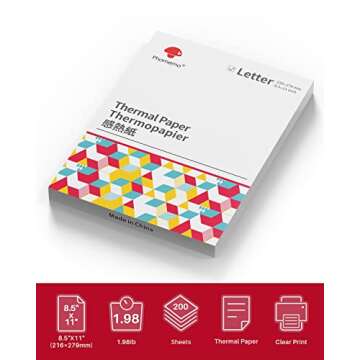 Phomemo US Letter Thermal Paper for Portable Printers