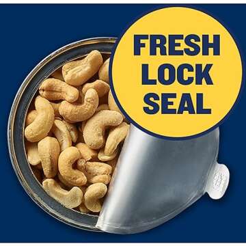 PLANTERS Deluxe Lightly Salted Cashews, Party Snacks, Plant-Based Protein, Quick Snack for Adults, After School Snack, Flavored with Sea Salt, Kosher, 1lb 2.25oz
