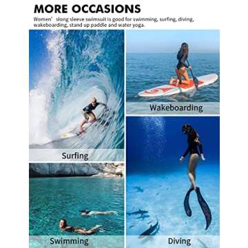 SELINK Women's Long Sleeve Rash Guard UV Protection Zipper Printed Surfing One Piece Swimsuit Bathing Suit