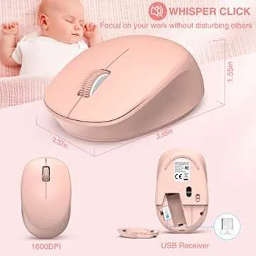 Wireless Keyboard and Mouse Combo in Pink by WisFox
