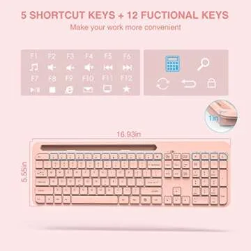 Wireless Keyboard and Mouse Combo in Pink by WisFox