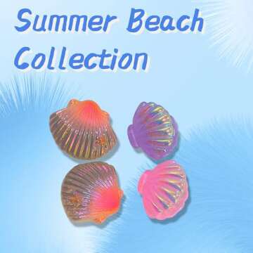 Minrae Beach Themed Shoe Charms for Girls and Women