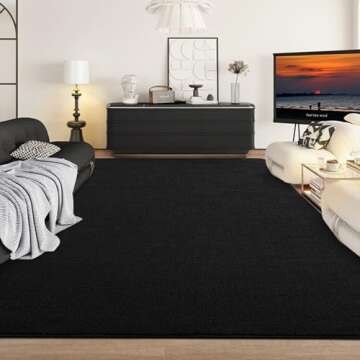 Zedrew Black Area Rugs for Bedroom Living Room, 5x7 Feet Indoor Memory Foam Rug, Modern Washable Rug...