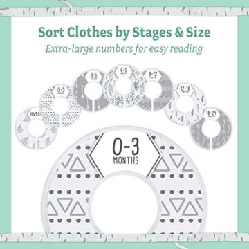 Baby Nest Closet Dividers - 7 Sizes for Baby Clothes