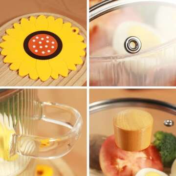 Durable Clear Glass Cooking Pot Set - 1.5L Simmer Pot