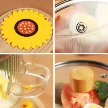 Durable Clear Glass Cooking Pot Set - 1.5L Simmer Pot