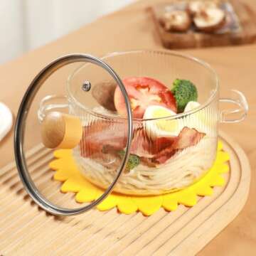 Durable Clear Glass Cooking Pot Set - 1.5L Simmer Pot